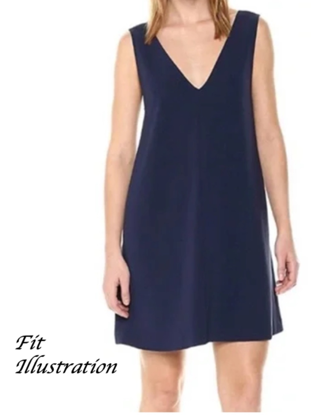 Diane Von Furstenberg Shift Dress w/ Pockets - Navy Blue Size 2 - Picture 2 of 8